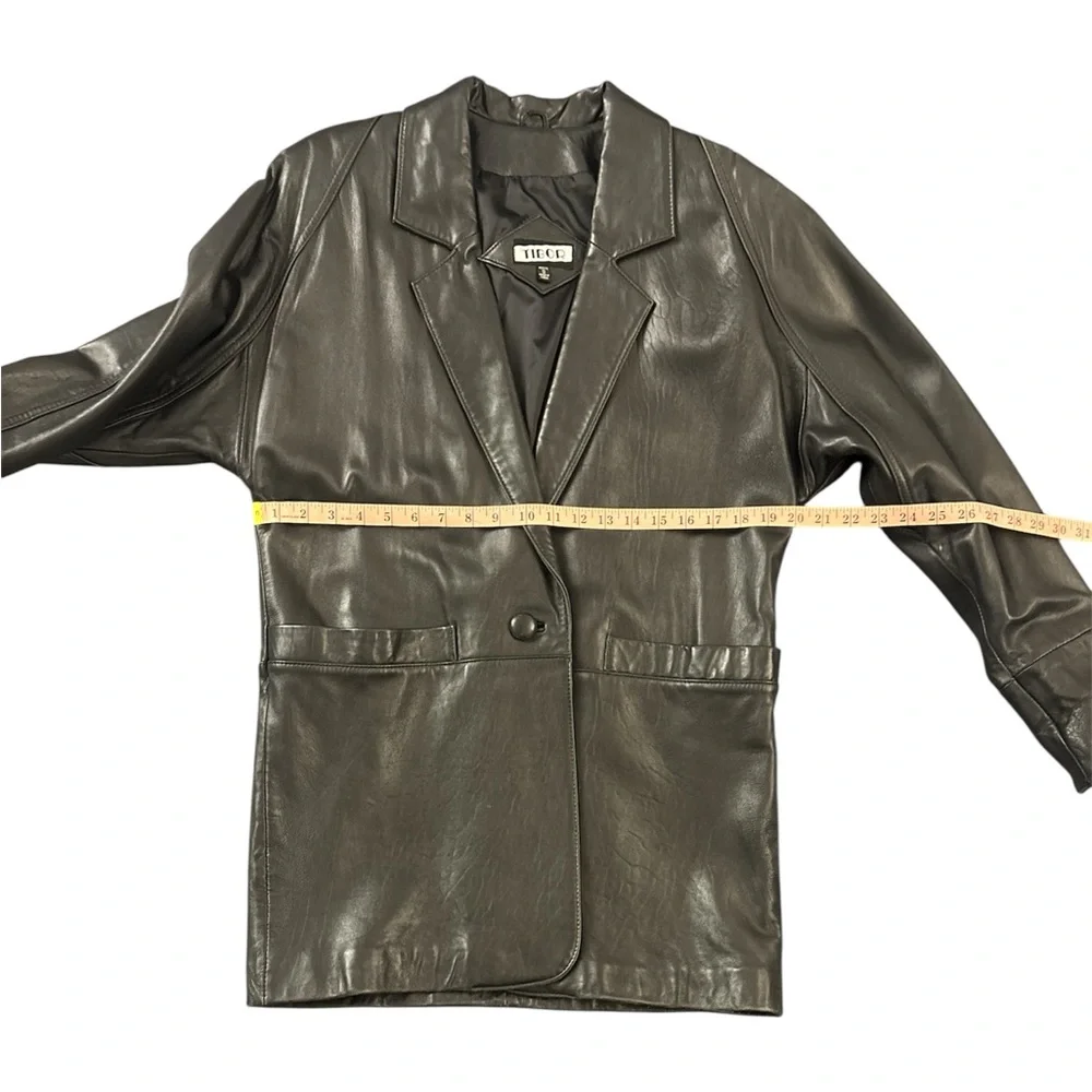 VTG 80s Leather Blazer by Tibor - Picture 8 of 10